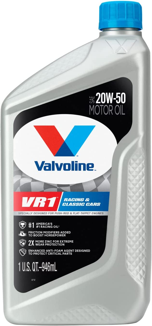 Valvoline VR1 Racing SAE 20W-50 High Performance High Zinc Motor Oil 1 QT. Case of 6 (822347)