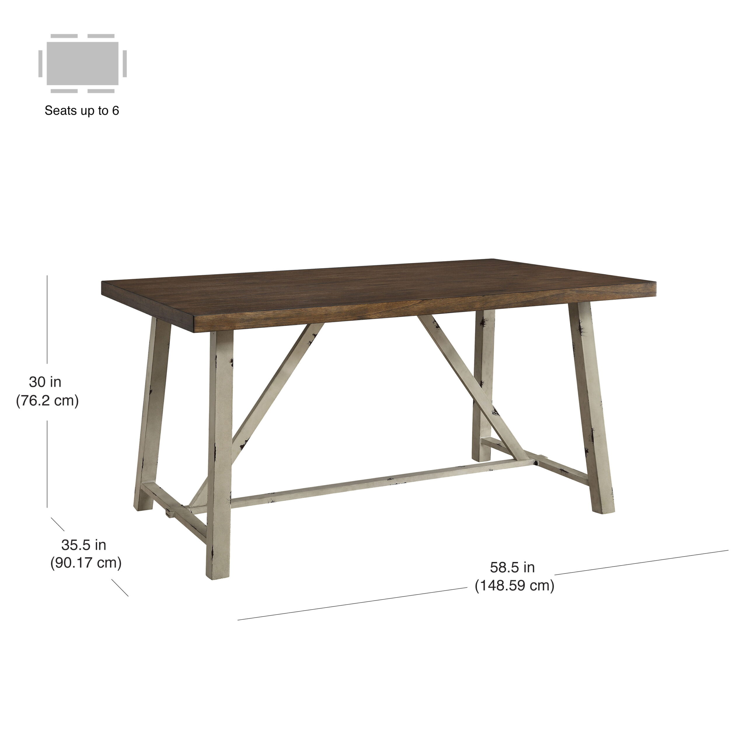 Better Homes and Gardens Collin Wood and Metal Dining Table