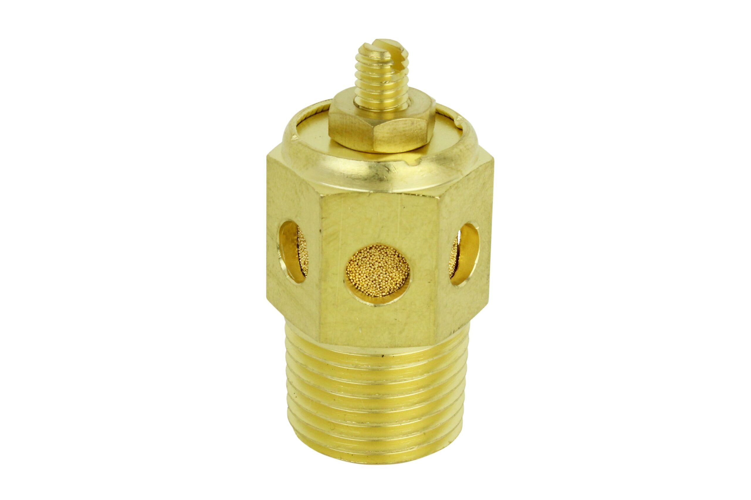 Milton Speed Control Exhaust Muffler. 1/2” MNPT - 40 Micron Sintered Bronze Silencer/Diffuse Air and Noise Reducer - Box of 25