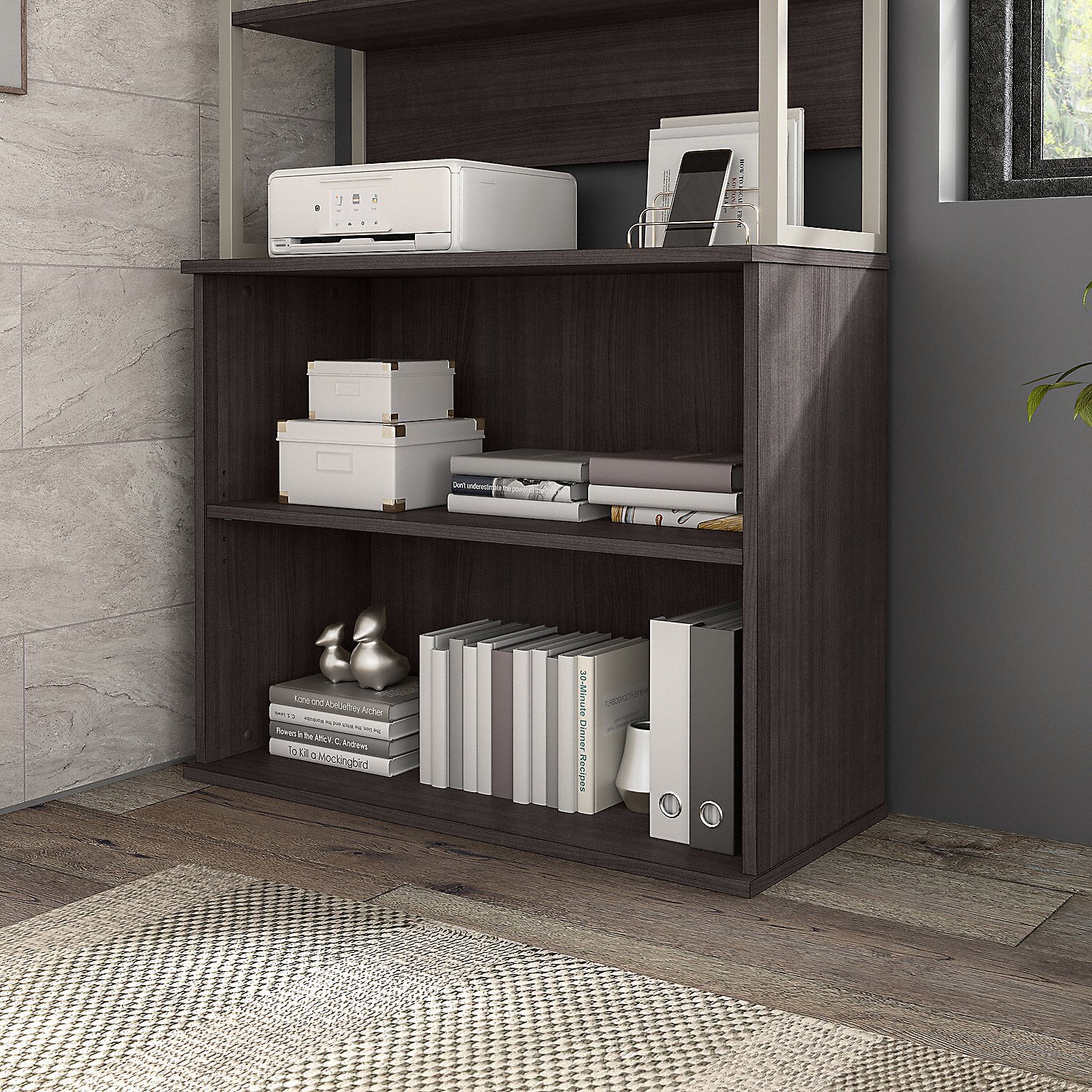 Bush Business Furniture Hybrid Bookcase - Storm Gray