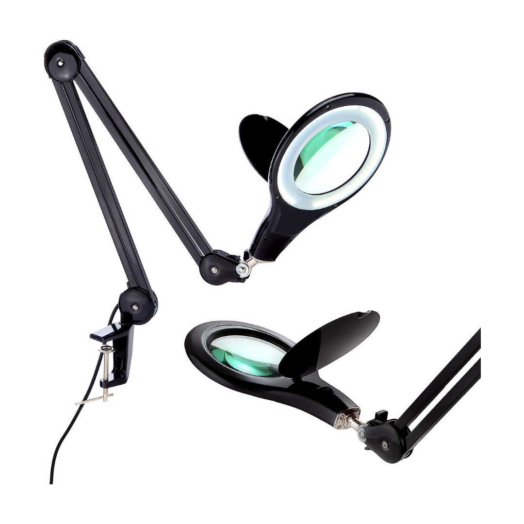 Brightech LightView PRO Magnifying Desk Lamp. 2.25x Light Magnifier - Black