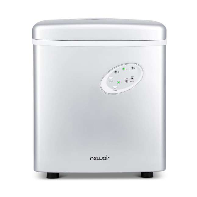 NewAir  28-lb Drop-Down Door Portable/Countertop Bullet Ice Maker (Silver)