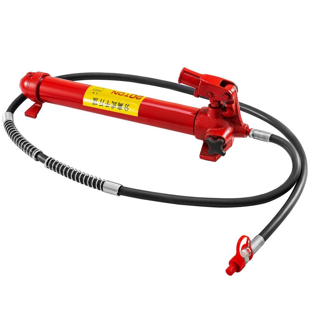 VEVOR GJ2M20TYYFLD00001V0 20-Ton Porta Power Kit 55.1 in. Oil Hose Hydraulic Car Jack Ram 13.78 in. Lifting Height Autobody Frame Repair Tools
