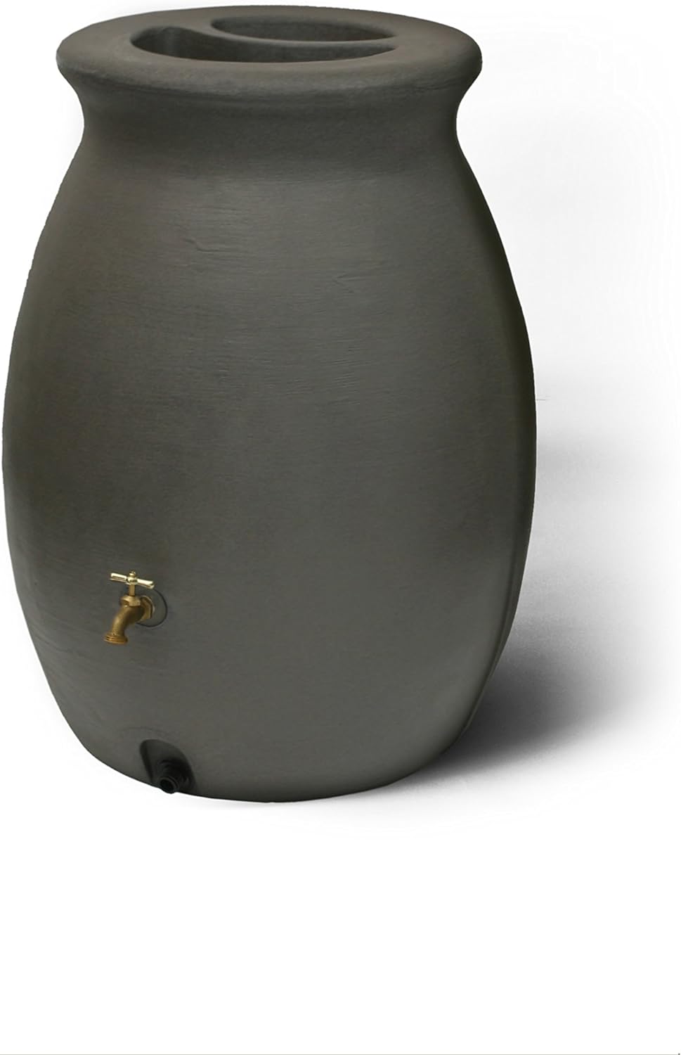 Algreen 81113 Castilla Rain Barrel with Brass Spigot. Dark Brown. 50-Gallon