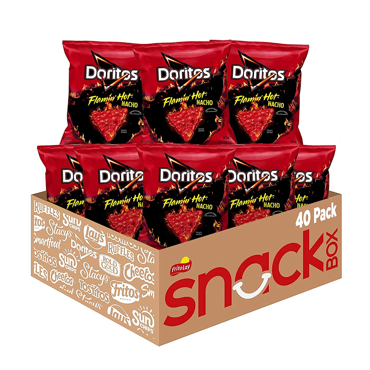 Doritos Flamin- Hot Nacho Tortilla Chips Snack Pack 40 count (pack of 1)