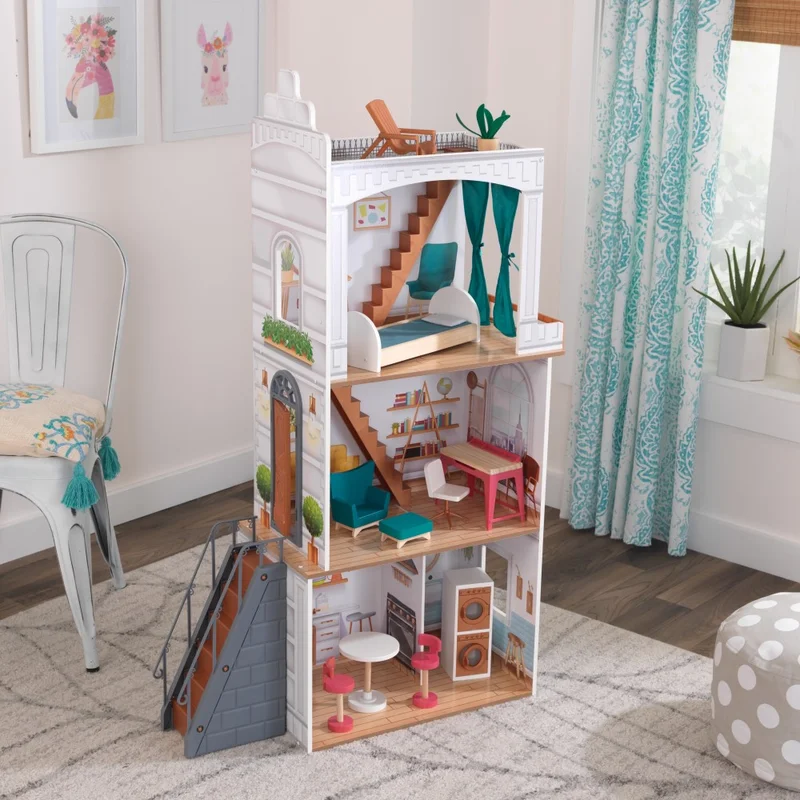 KidKraft Rowan Dollhouse with 13 Accessories Included. Gift for Ages 3+