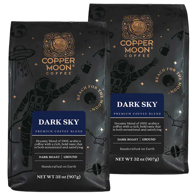 Copper Moon Dark Sky Blend Ground Coffee 2 lb Bags 2-pack