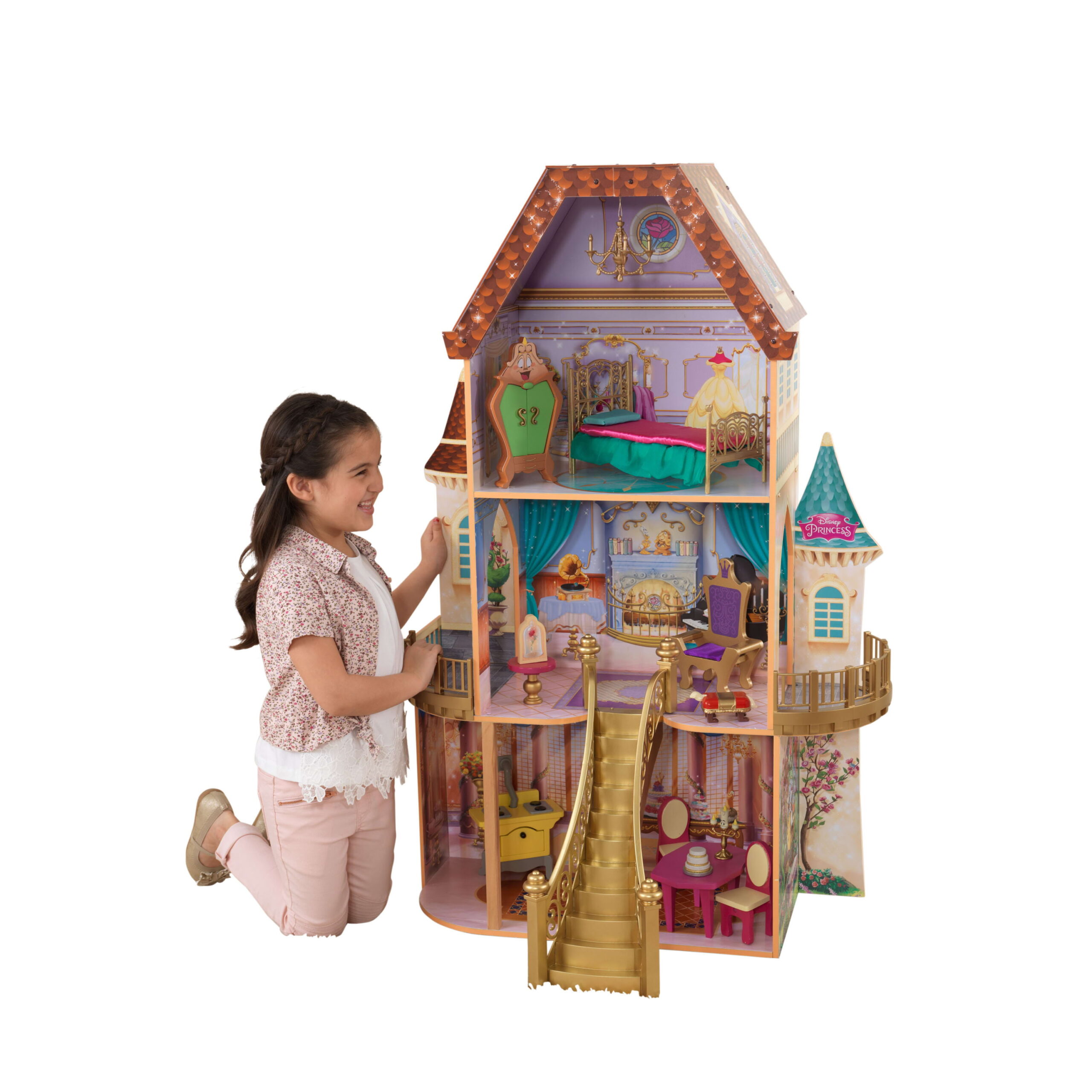 KidKraft Disney Princess Belle Enchanted Wooden Dollhouse