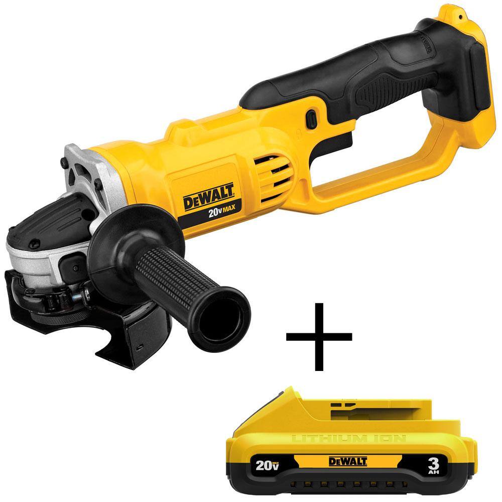 DEWALT DCG412BW230 20V MAX Cordless 4.5 in. - 5 in. Grinder and (1) 20V MAX Compact Lithium-Ion 3.0Ah Battery