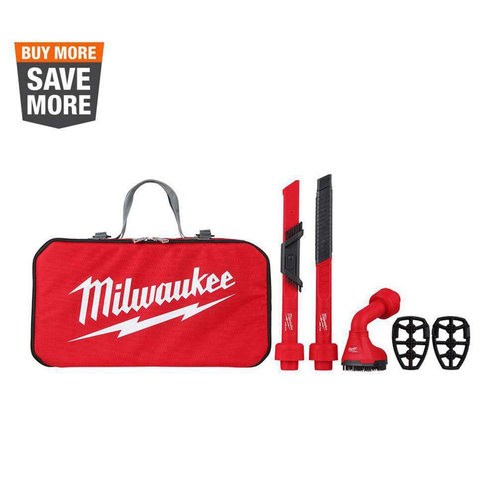 Milwaukee 49-90-2019A AIR-TIP Automotive Kit W/Crevice Tools. Utility Nozzle and Bag For Wet/Dry Shop Vacuums (4-Piece)