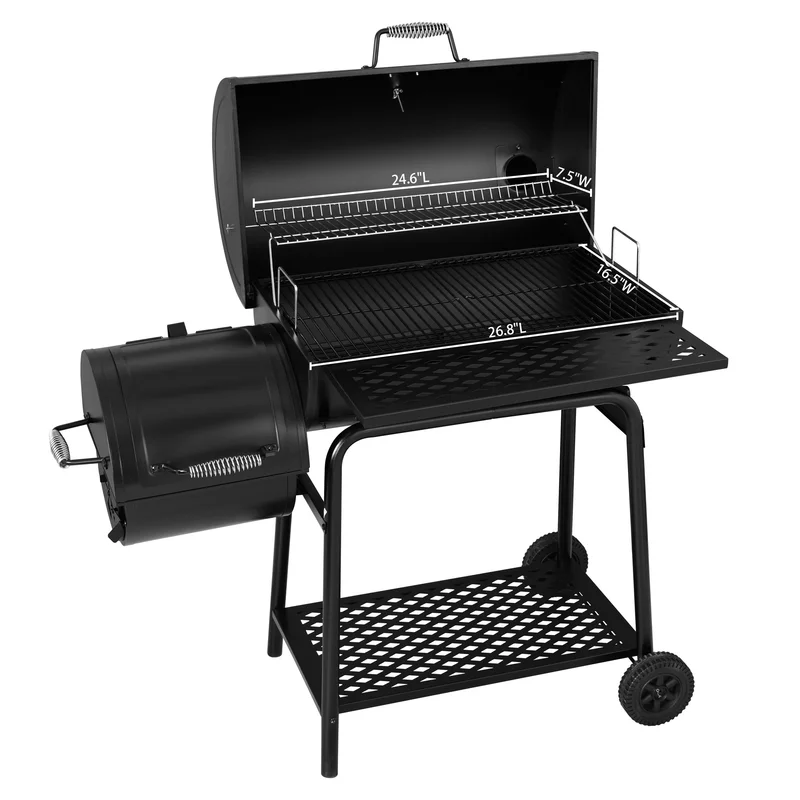 Royal Gourmet CC1830FC Charcoal Grill with Offset Smoker in Black Plus A Cover