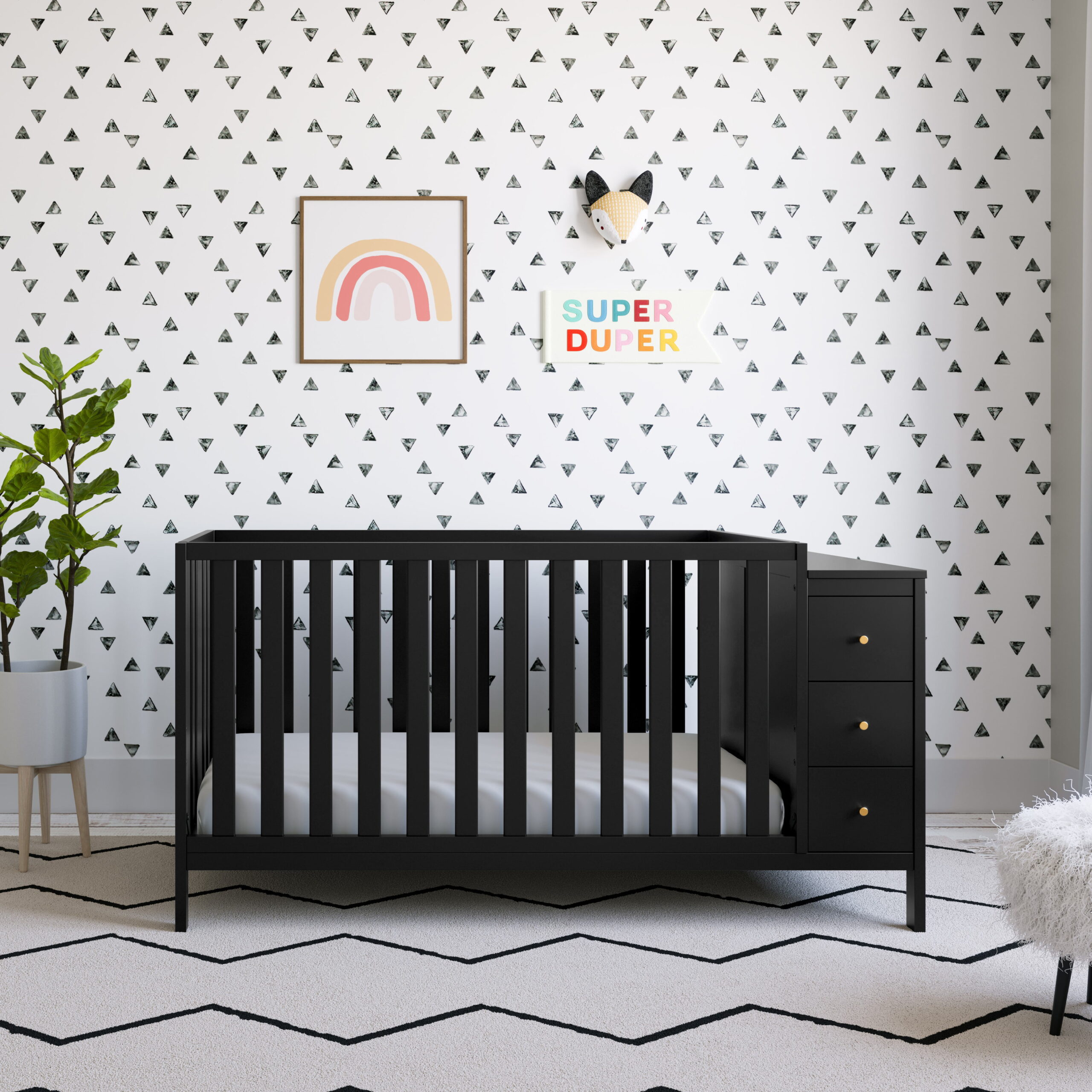 Storkcraft Malibu 3-in-1 Convertible Baby Crib. Black