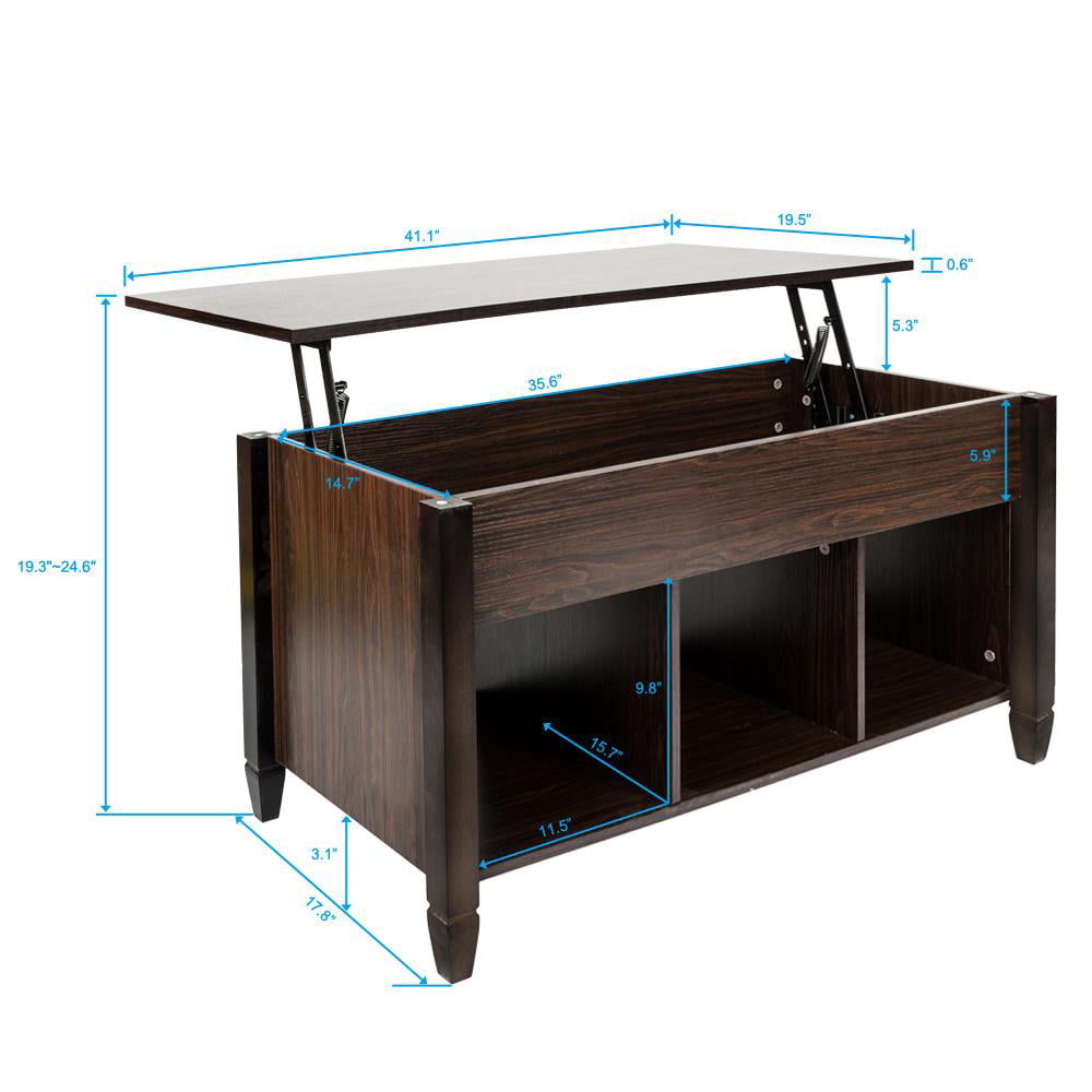 Ktaxon Lift Top Coffee End Table Storage Space Home Furniture.with Storage & Shelf Modern Occasional Table Brown