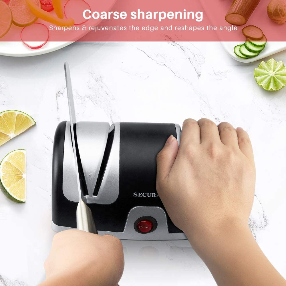 Secura Electric Knife Sharpener. 2-Stage Kitchen Knives Sharpening System Quickly Sharpening