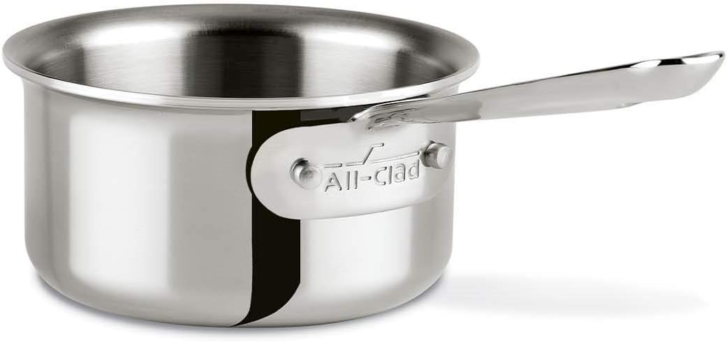All-Clad D3 3-Ply Stainless Steel Butter Warmer .5 Quart Induction Oven Broil Safe 600F Pots and Pans. Cookware. Sauce Pan