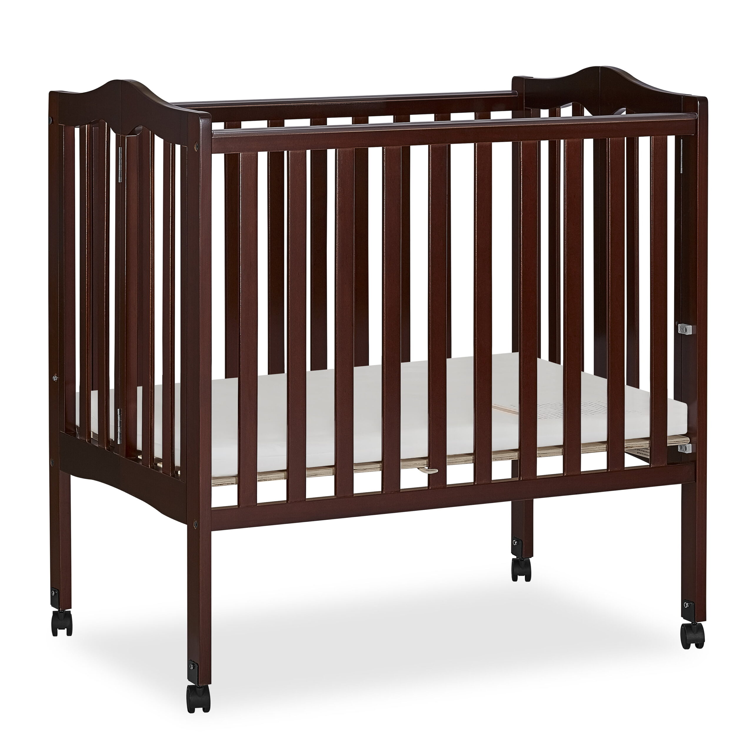 Dream On Me 2-in-1 Lightweight Folding Portable Crib. Espresso