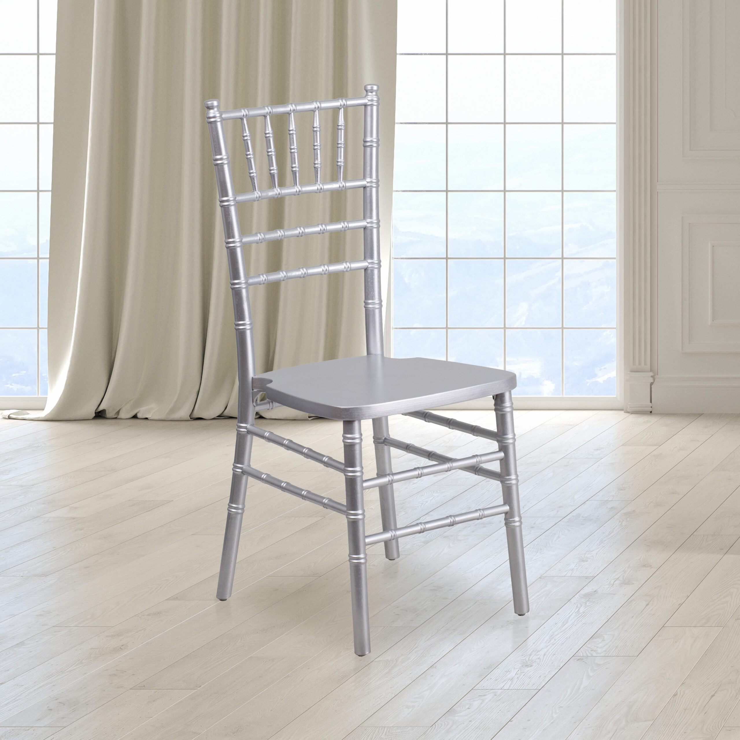 BizChair Silver Wood Chiavari Chair