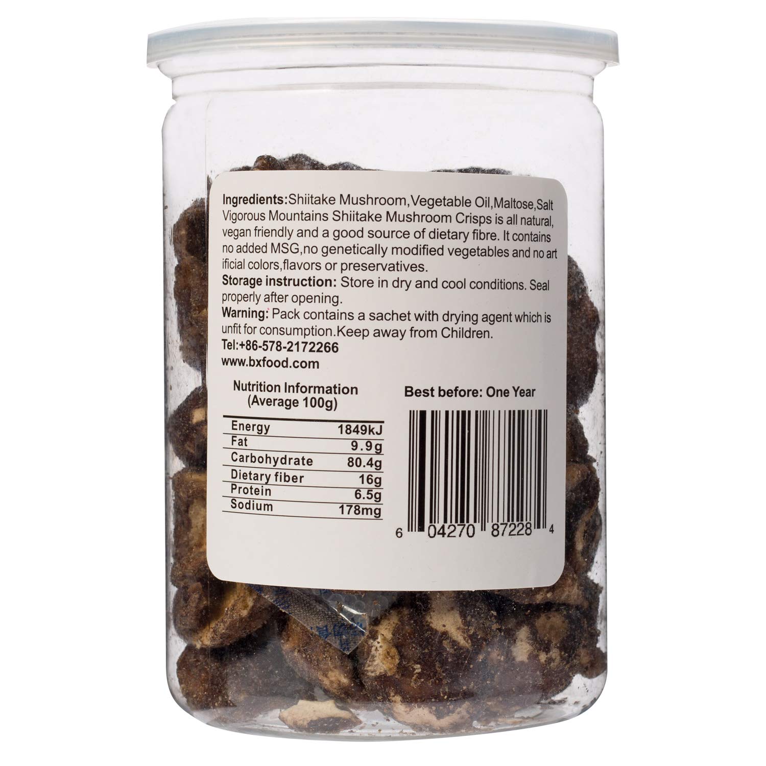VIGOROUS MOUNTAINS Shiitake Mushroom Crisps Snack. Dried Vegetables. 6 OZ