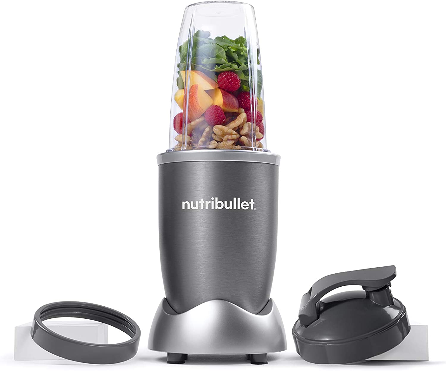 nutribullet Personal Blender for Shakes. Smoothies. Food Prep. and Frozen Blending. 24 Ounces. 600 Watt. Gray. (NBR-0601)