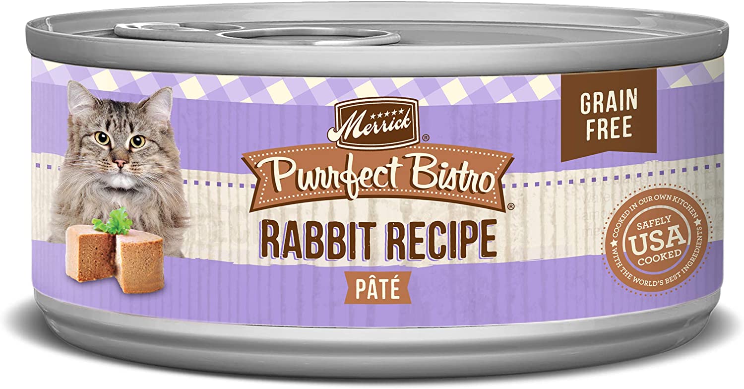 Merrick Purrfect Bistro Grain Free Canned Wet Cat Food - Rabbit Pate - 5.5 Ounce (Pack of 24)