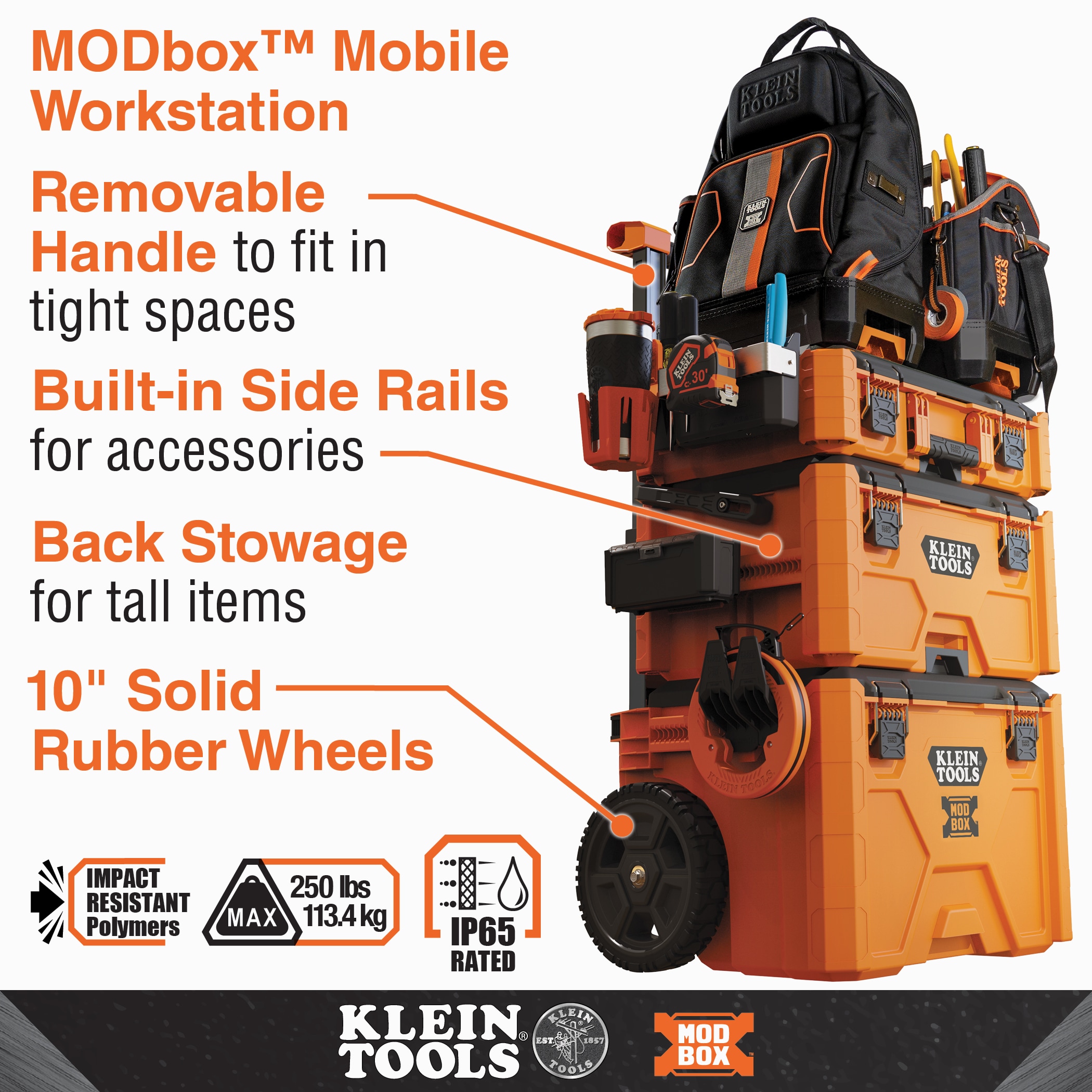 Klein Tools MODbox 22-in Orange Plastic and Metal Tool Box