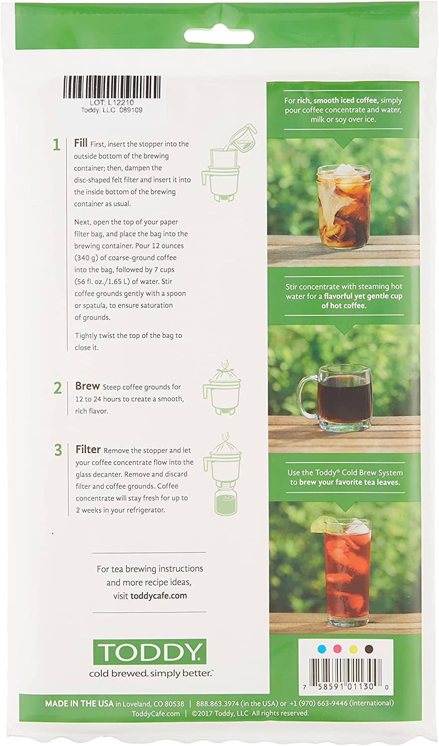 Toddy Paper Bags Coffee Filters. Home Model. Natural