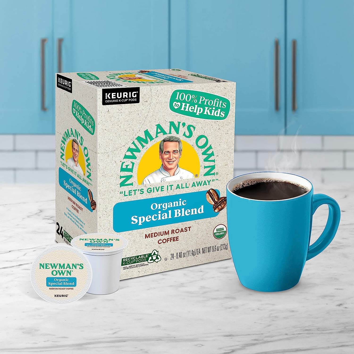 Newman-s Own Organics Special Blend. Single-Serve Keurig K-Cup Pods. Medium Roast Coffee. 96 Count