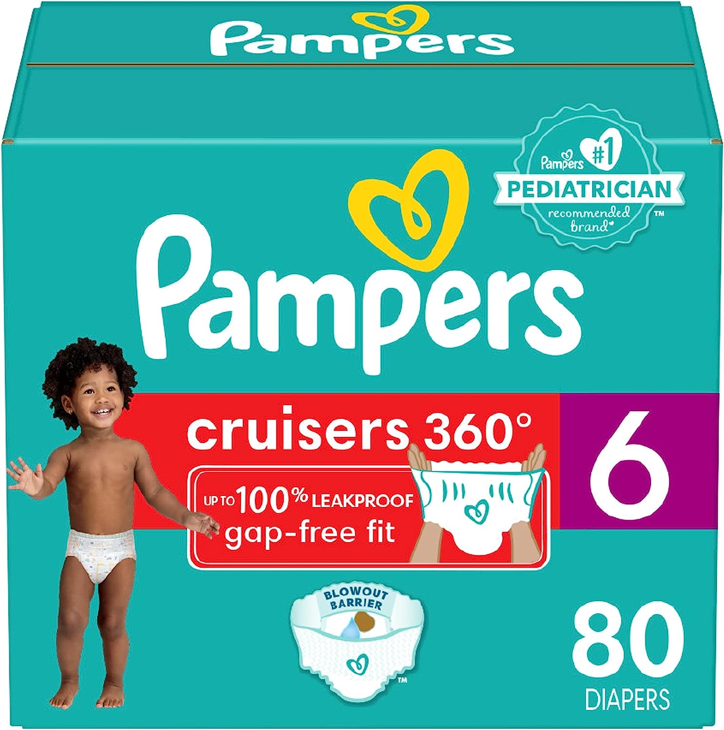 Pampers Cruisers 360 Diapers Size 6 80 Count