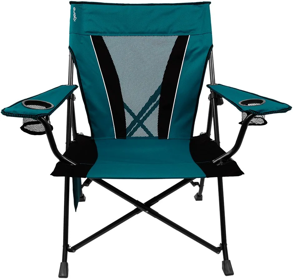 Kijaro XXL Dual Lock Portable Camping Chair - Supports Up To 400lbs - Enjoy the Outdoors in a Versatile Folding Chair. Sports Chair. Outdoor Chair & Lawn Chair (Cayman Blue Iguana)