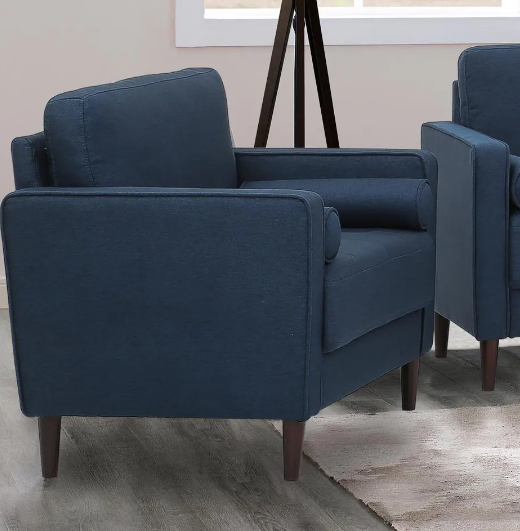 Lifestyle Solutions Lillith Mid Century Modern Chair in Navy Blue