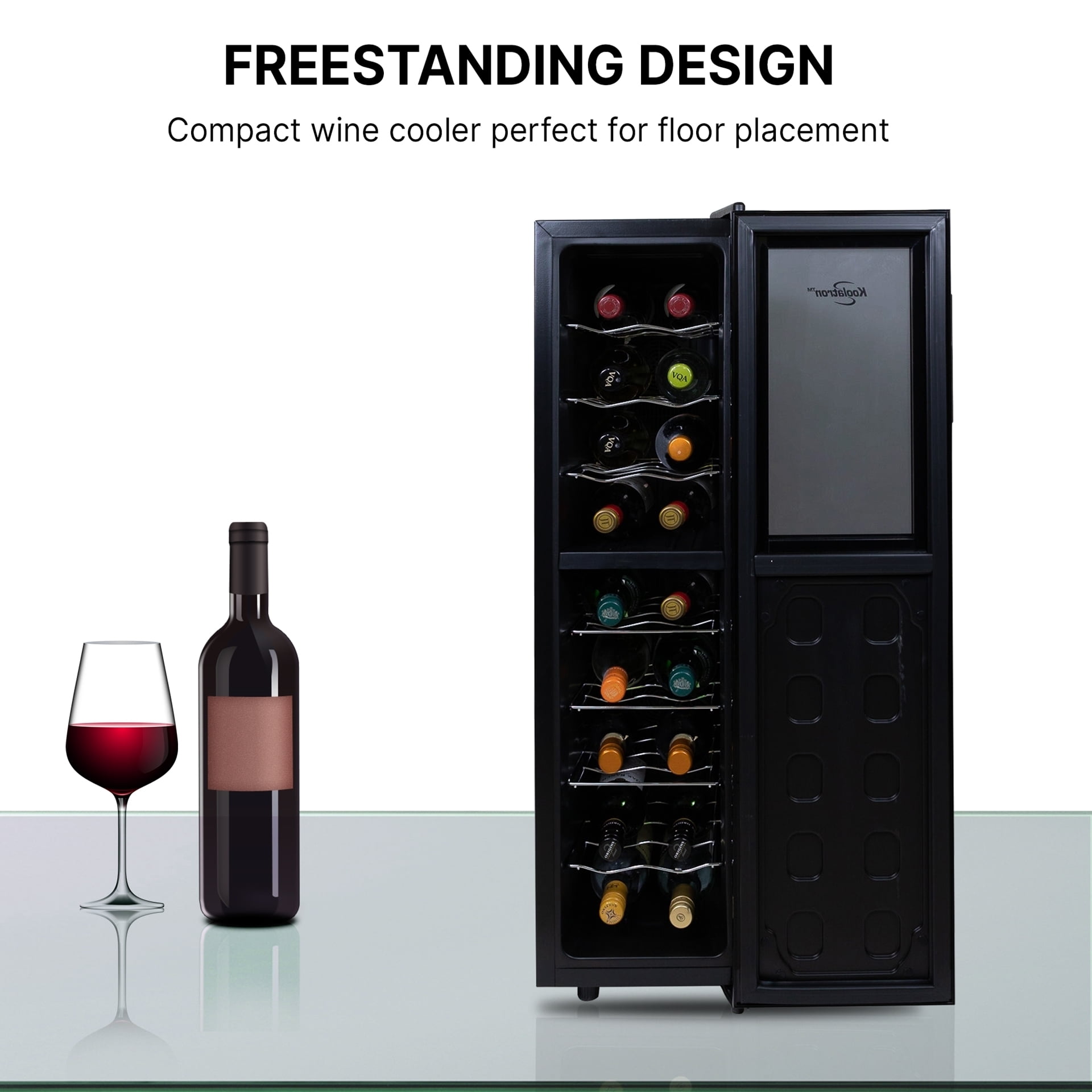 Koolatron 18 Bottle Wine Cellar Dual Zone Wine Cooler Freestanding Refrigerator