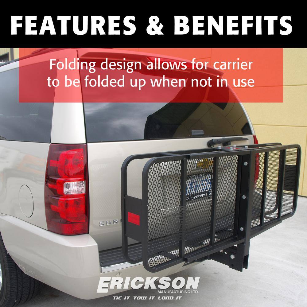 Erickson 07495 500 lb. Capacity 60 in. x 20 in. Steel Hitch Cargo Carrier for 2 in. Receiver