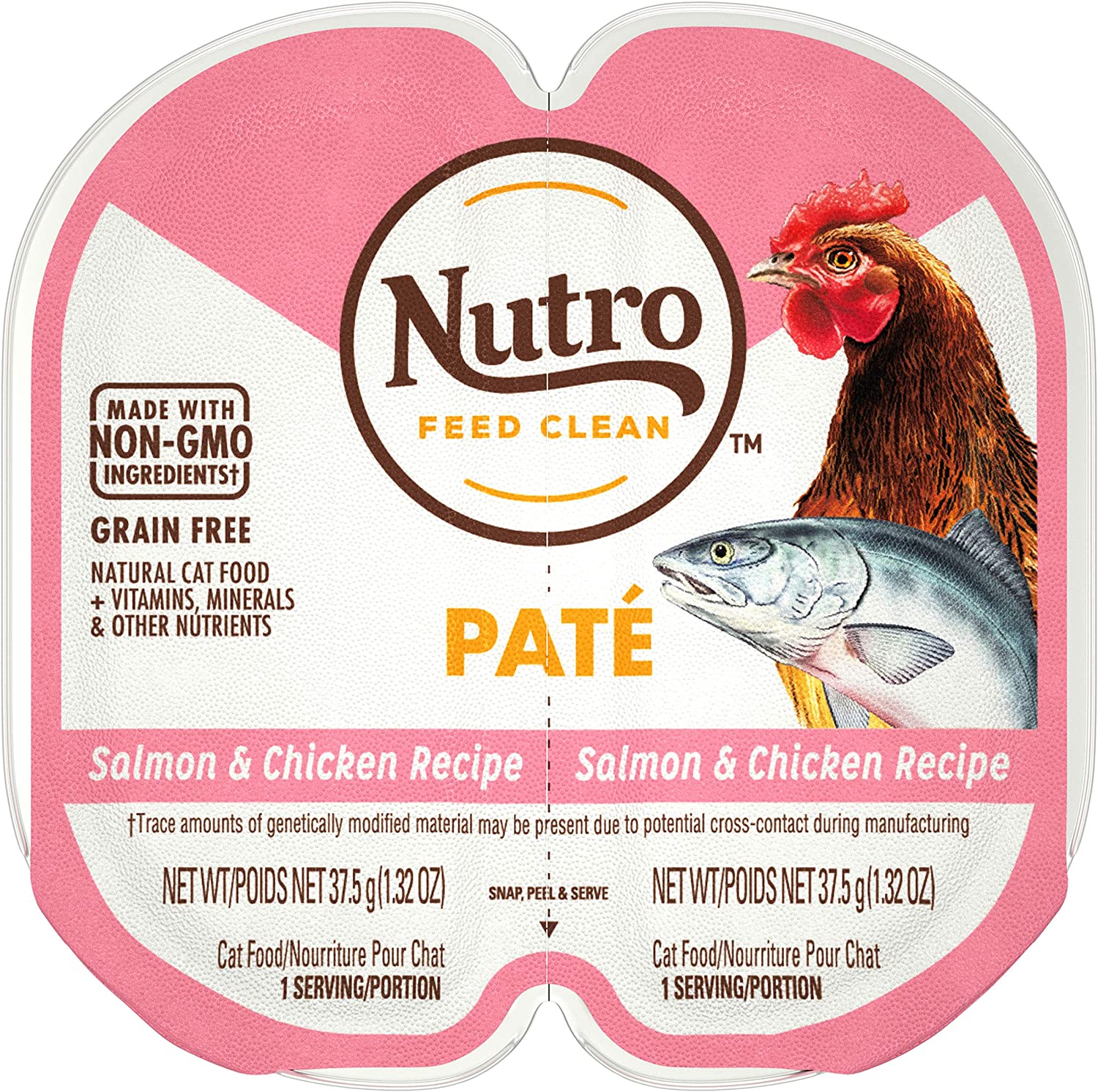 Nutro Perfect Portions Grain-Free Salmon & Chicken Paté Recipe Cat Food Trays 2.6-oz case of 24