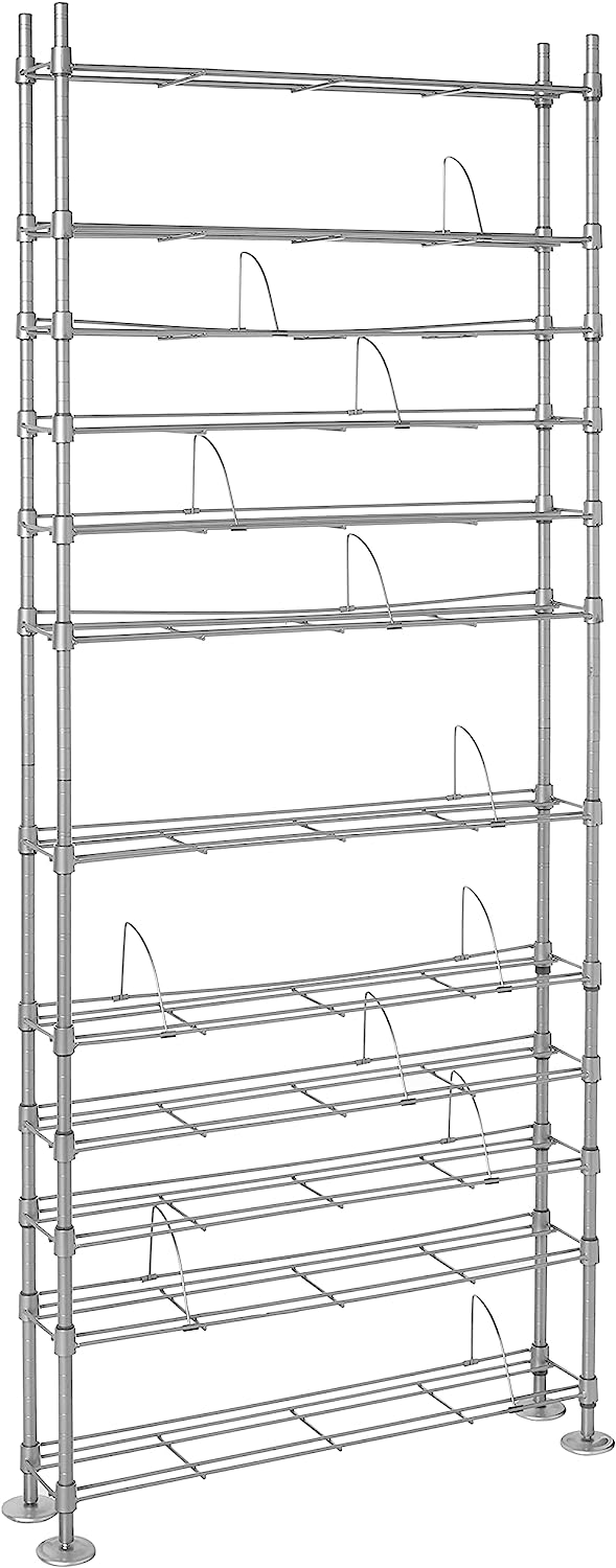 Atlantic Maxsteel 12 Tier Shelving - Heavy Gauge Steel Wire Media Shelving for 864 CDs. 450 DVDs. BluRay or Games PN63135237 in Silver
