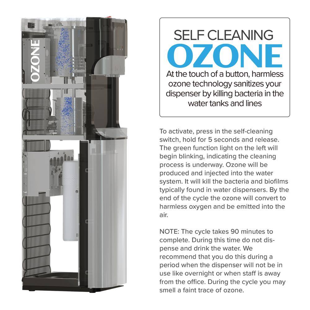 Brio CLPOURO420SCV2 Hot Cold and Room Temp Filtered Water Dispenser Cooler POU. Tri-Temp. Black and Brush Stainless Steel. Essential Series