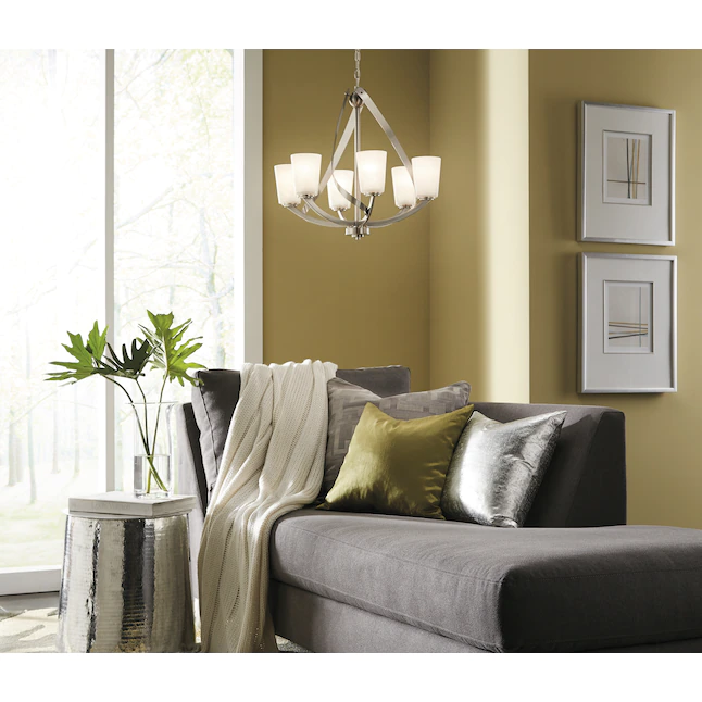 Kichler 34693 Layla 6-Light Brushed Nickel Transitional Chandelier