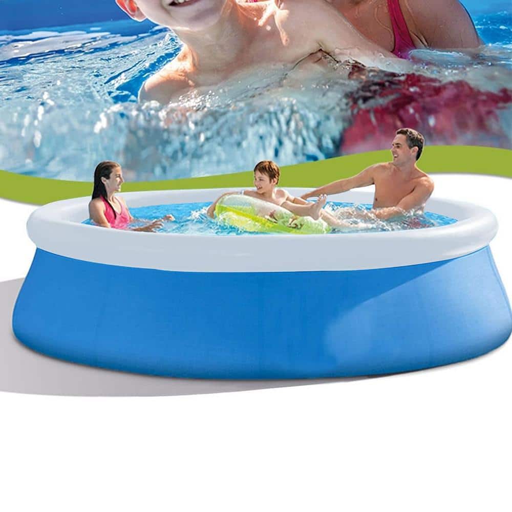 Tunearary W1215HZP53953 12 ft. Round Inflatable Swimming Pool with Pump Repair Patch