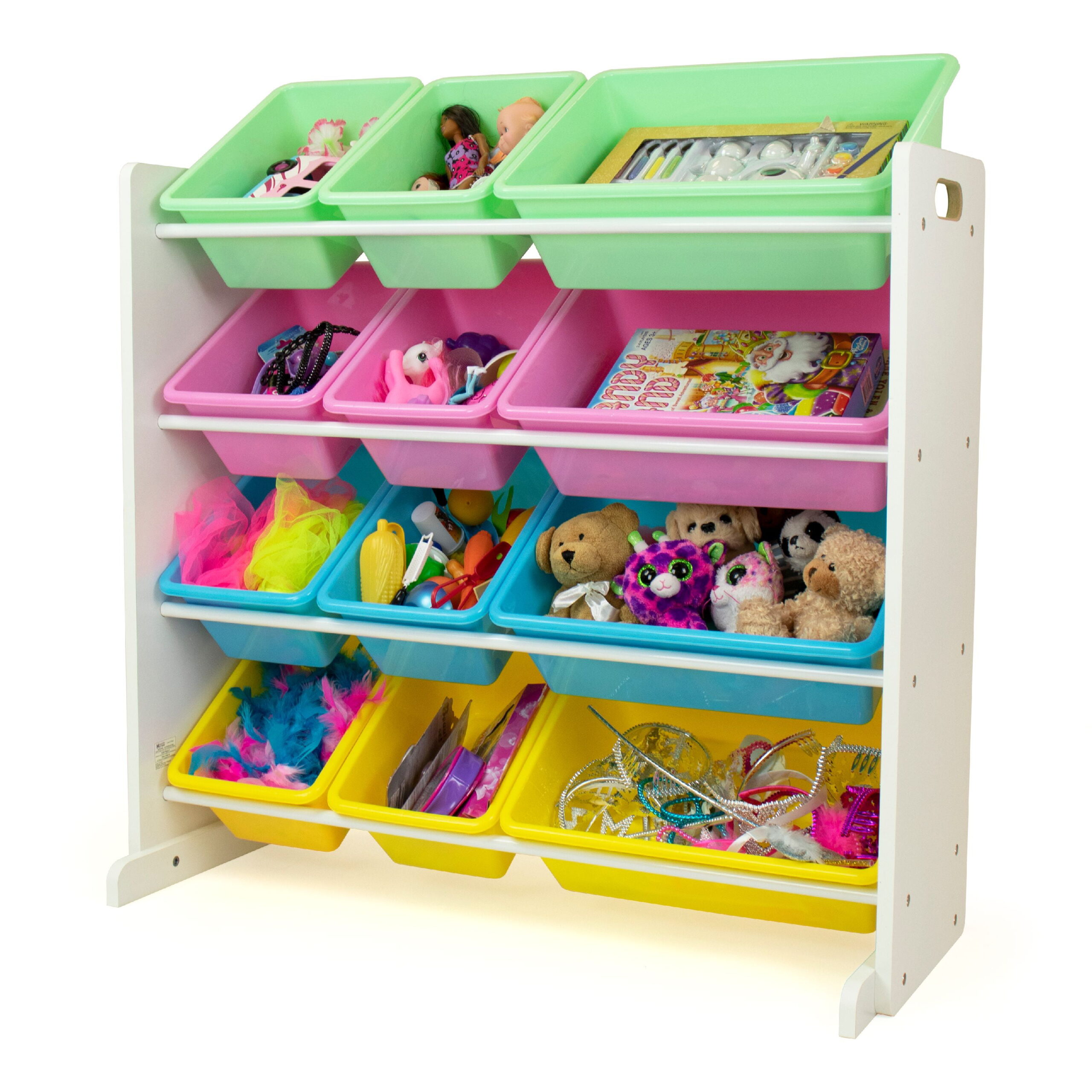 Tot Tutors Pastel Kids Toy Storage Organizer with 12 Bins