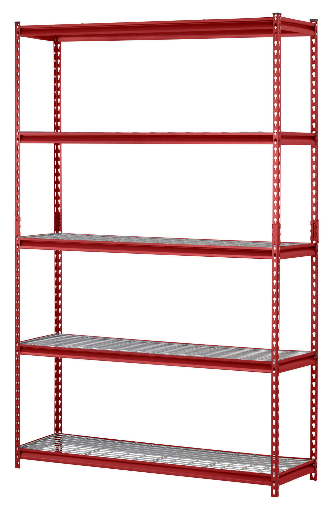 Muscle Rack 48″W x 24″D x 72″H 5-Shelf Garage Shelves. Red