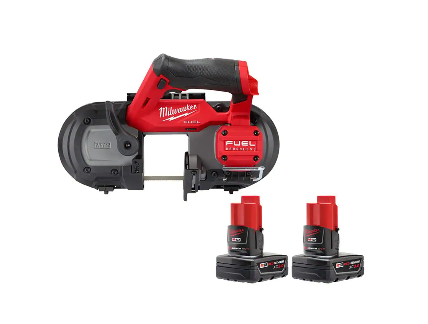 Milwaukee Band Saw 2529-20-48-11-2412 M12 FUEL 12V Lithium-Ion Cordless Compact With 3.0 Ah Battery Pack (2-Pack)
