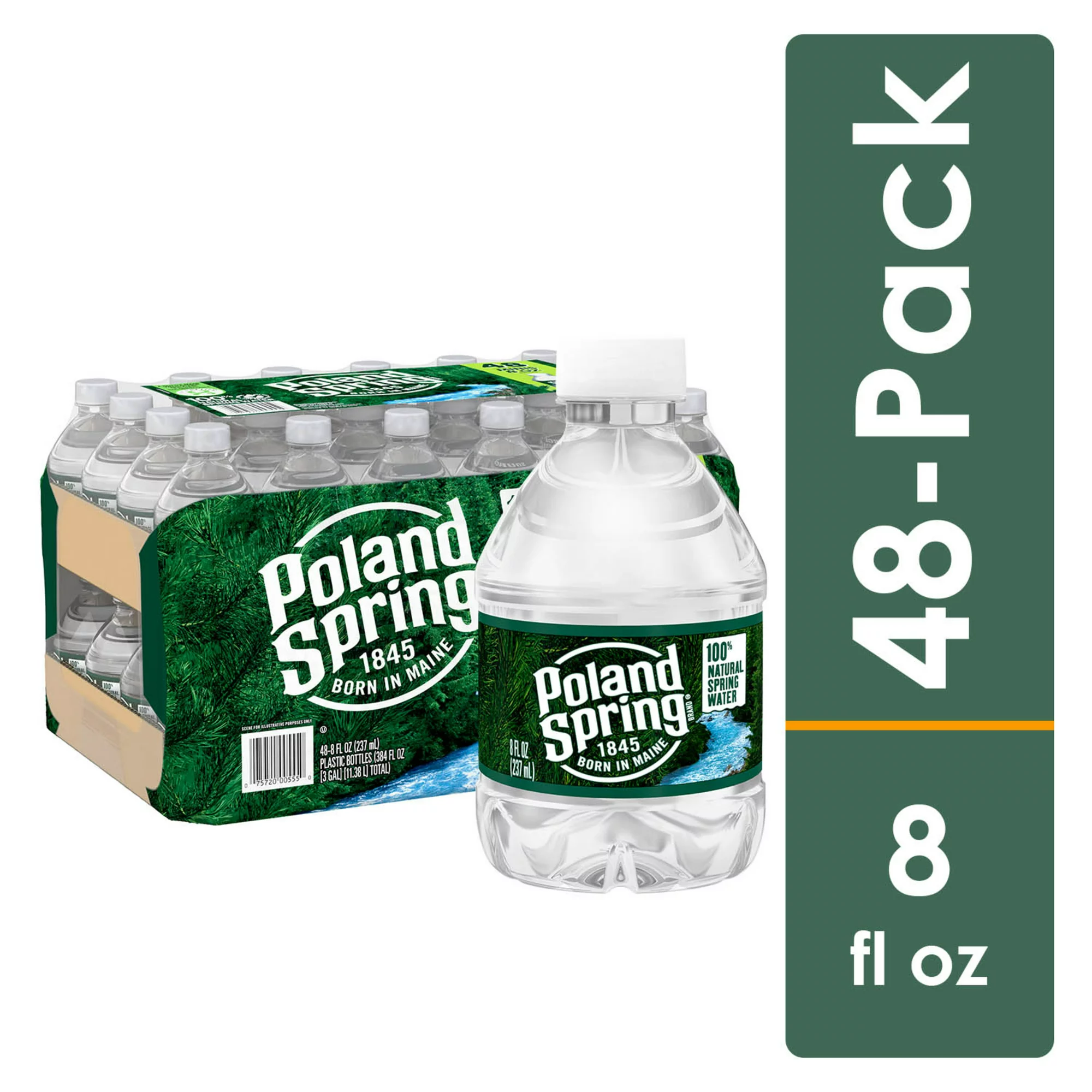 Poland Spring 100% Natural Spring Water 8 Fl Oz 48 Count Bottles