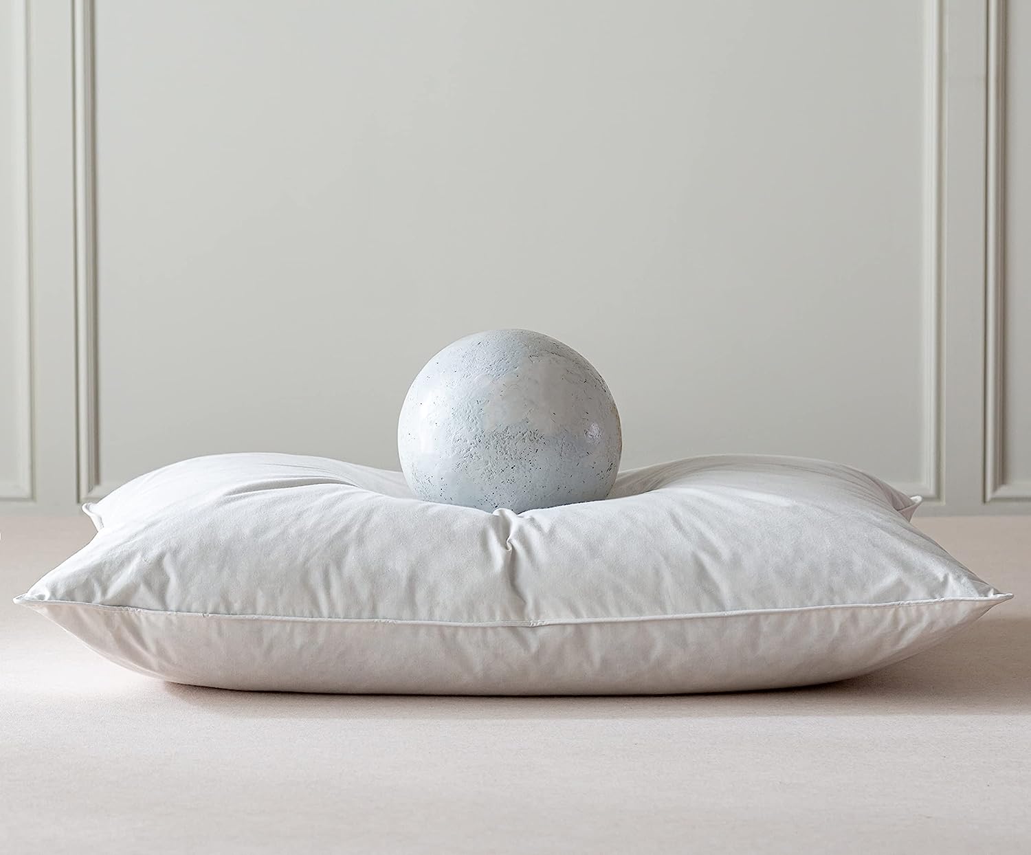 AIKOFUL Luxury Goose Feathers Down Pillow for Sleeping.Hotel Collection King Size Soft Bed Pillow.Organic Percale Cover(King.Pack of 1)