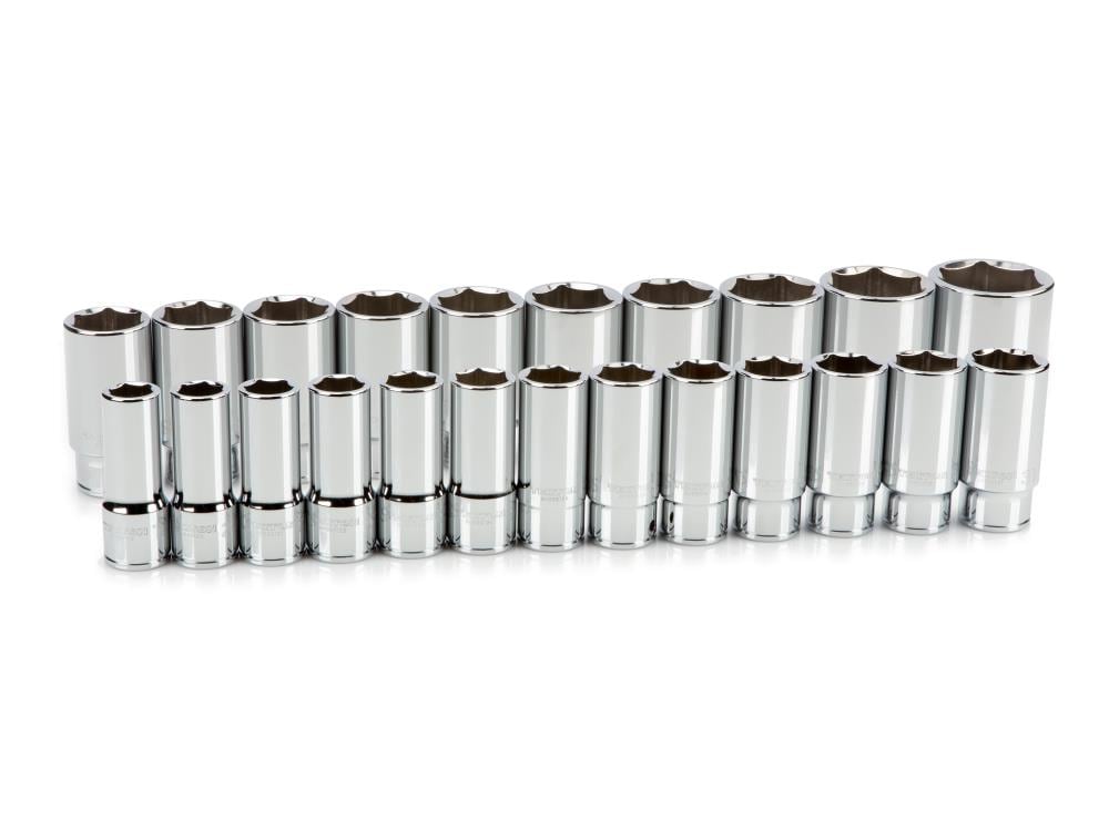 TEKTON 23-Piece Metric 3/4-in Drive 6-point Set Deep Socket Set