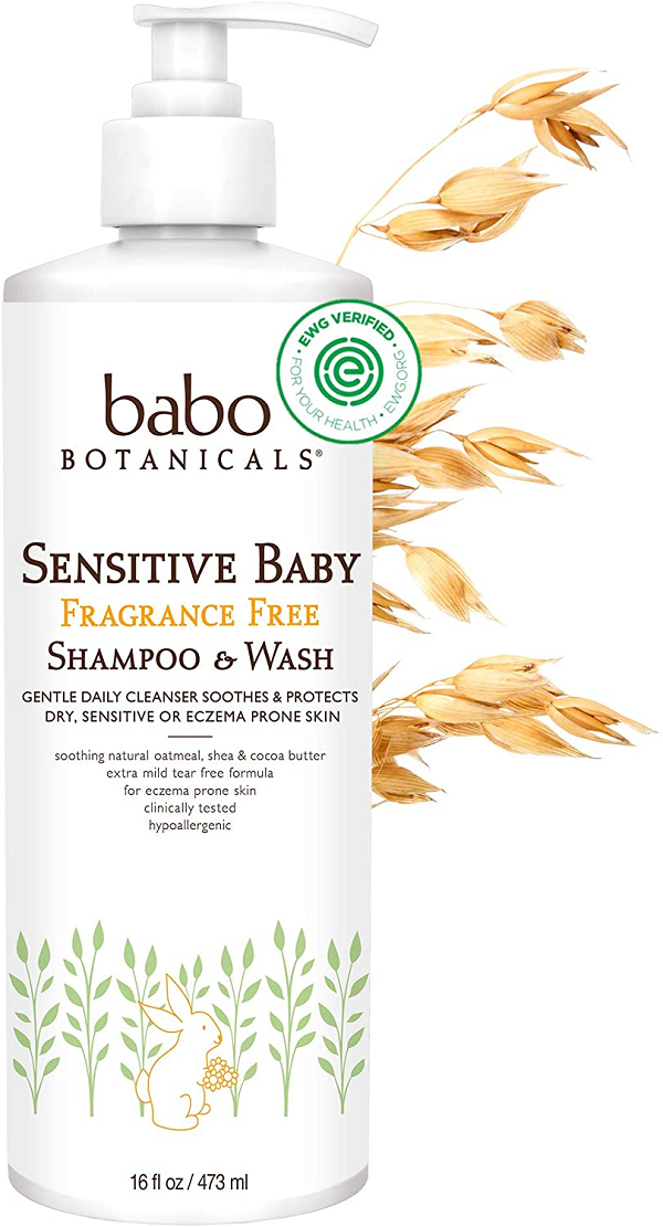 Babo Botanicals Sensitive Baby 2-in-1 Shampoo & Wash - with Organic Calendula