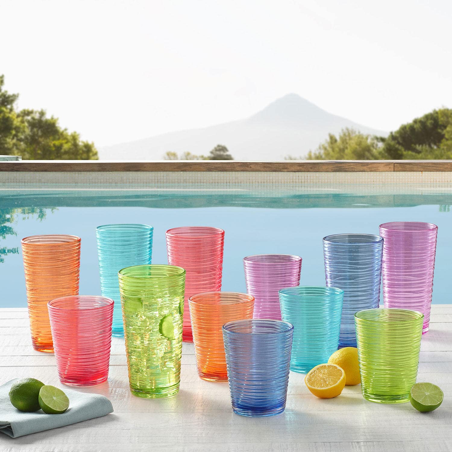 Member-s Mark Unbreakable Tritan Tumblers. 12 Pack (Swirl Multi)