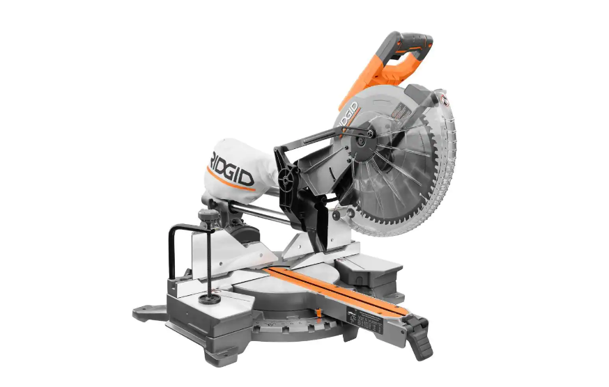 RIDGID R4222 15 Amp Corded 12 in. Dual Bevel Sliding Miter Saw with 70 Deg. Miter Capacity and LED Cut Line Indicator