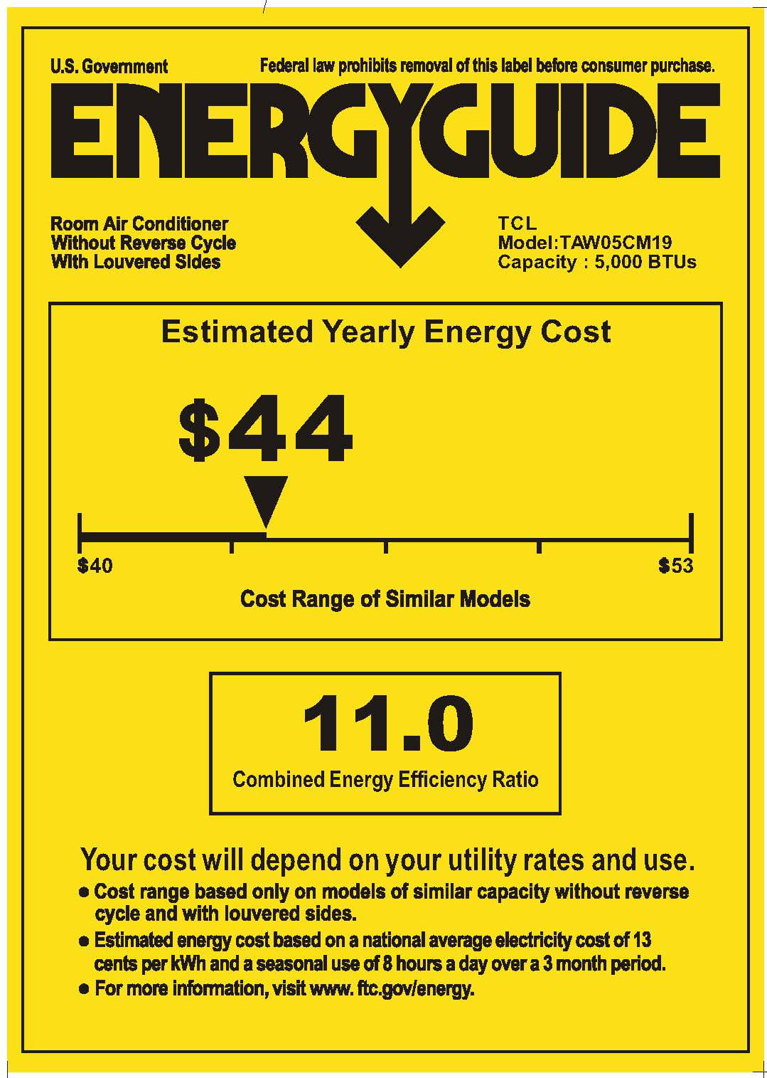 TCL 5.000 BTU Mechanical Window Air Conditioner; White