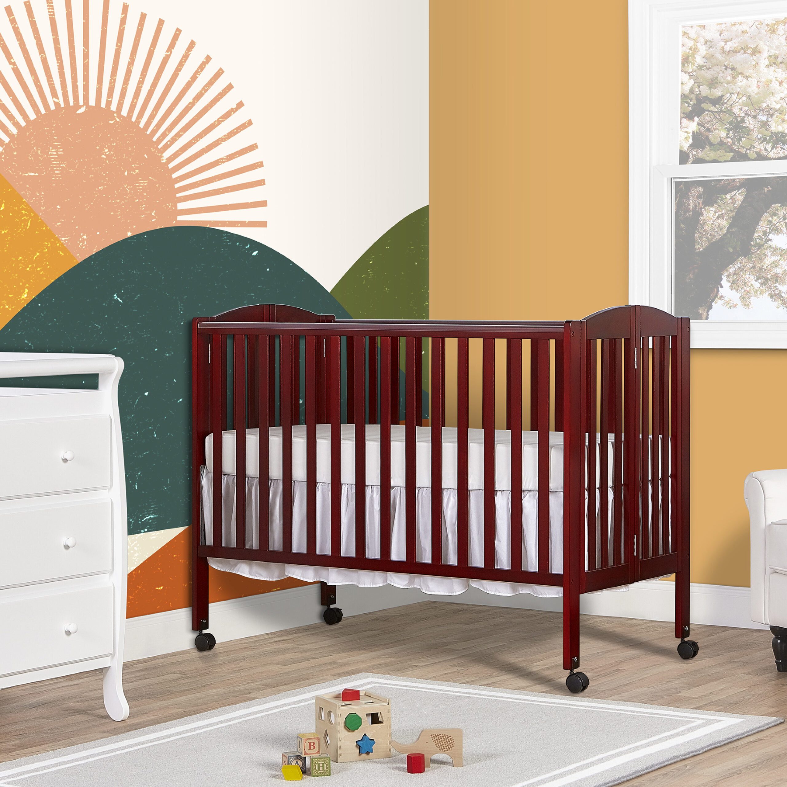 Dream On Me - 2-in-1 Folding. Full-Size Crib. Choose Your Finish