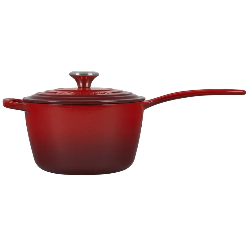 Le Creuset Enameled Cast Iron Signature Saucepan. 1.75 qt.. Cerise