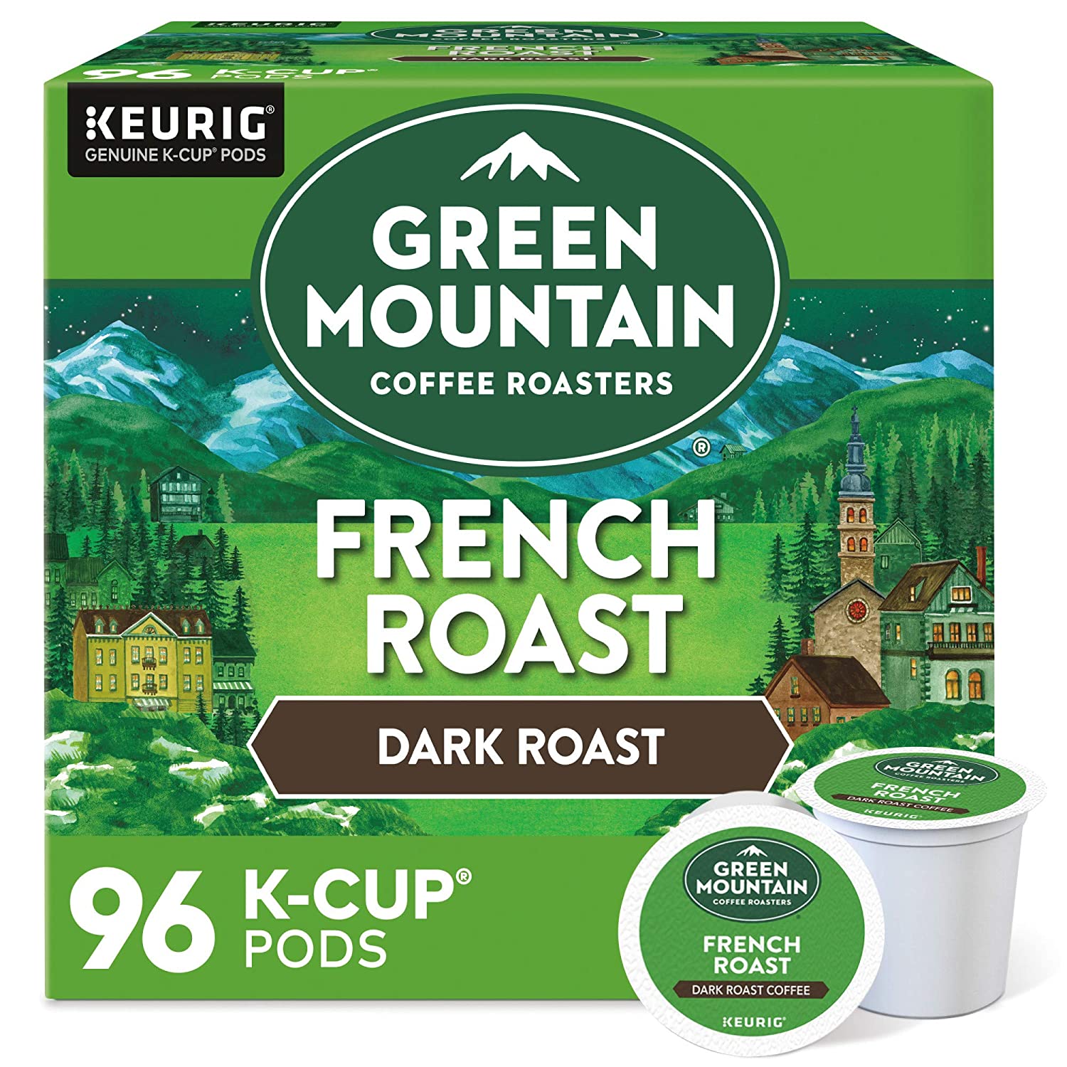 Green Mountain Coffee Roasters French Roast. Single-Serve Keurig K-Cup Pods. Dark Roast Coffee Pods. 96 Count